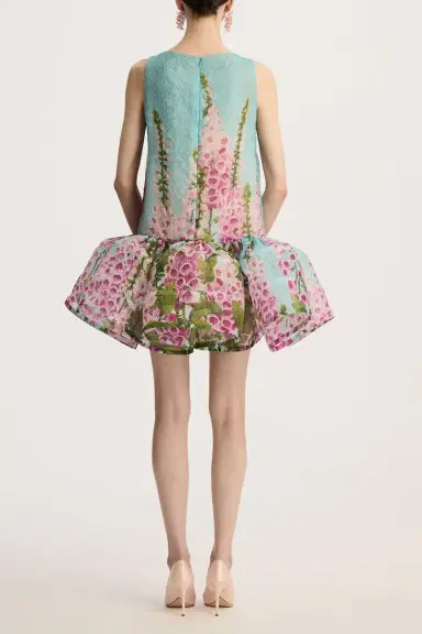 Oscar de la Renta Sleeveless Foxgloves Ombre Dress | Thumbnail 5