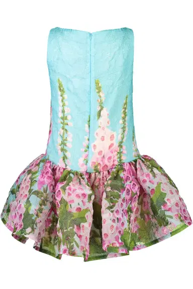 Oscar de la Renta Sleeveless Foxgloves Ombre Dress | Thumbnail 6