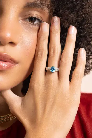 Marina B Swiss Blue Topaz Diamond Ondine Ring | Thumbnail 2
