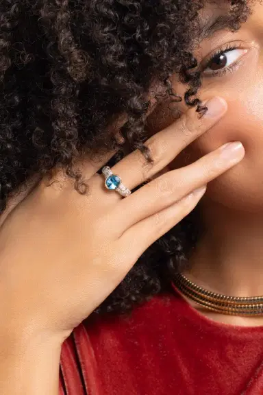 Marina B Swiss Blue Topaz Diamond Ondine Ring | Thumbnail 3
