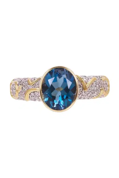 Marina B Swiss Blue Topaz Diamond Ondine Ring | Thumbnail 5