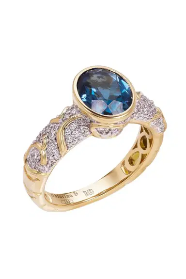 Marina B Swiss Blue Topaz Diamond Ondine Ring | Thumbnail 1