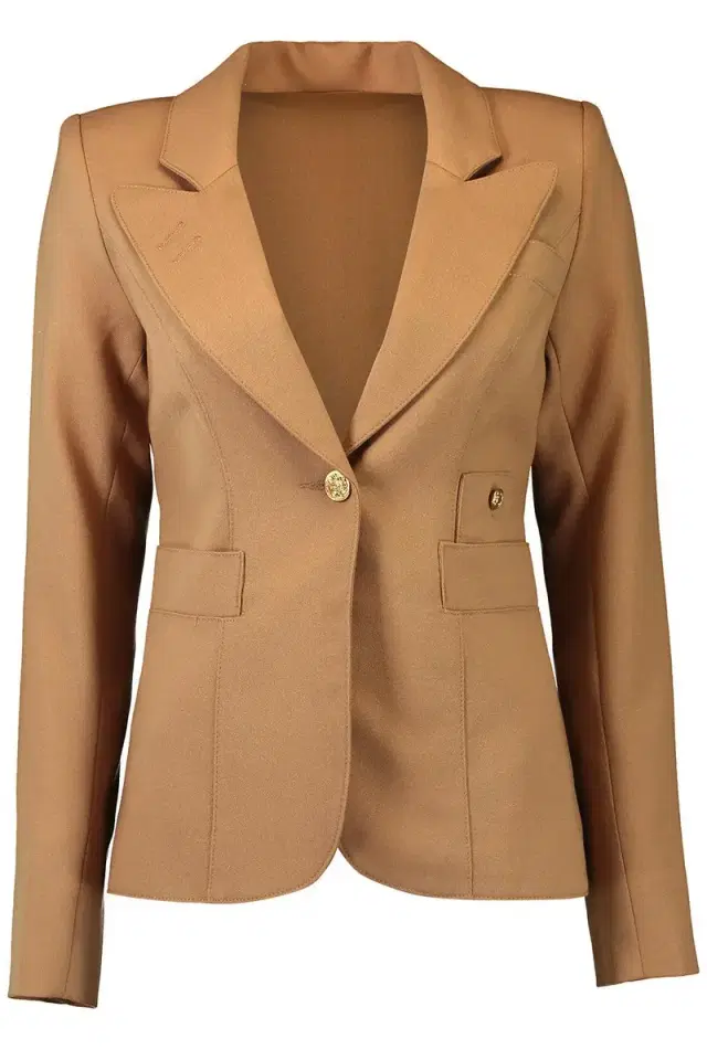SMYTHE Wool Classic Duchess Blazer - Camel