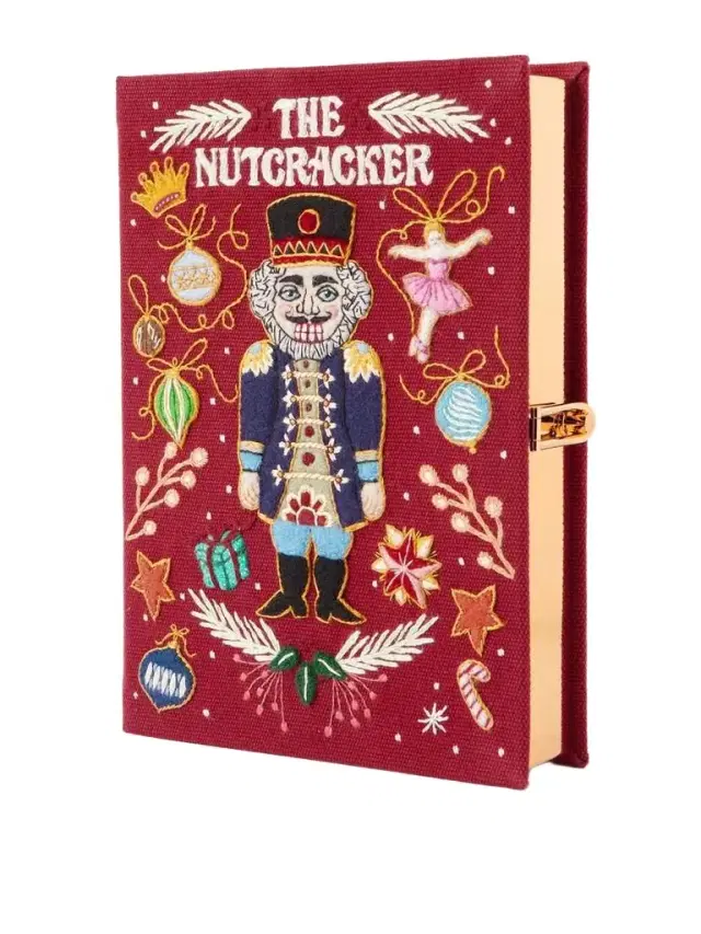 The Nutcracker Embroidered Appliquéd Canvas Clutch
