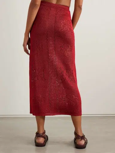 Calle Del Mar Pointelle-knit Midi Skirt | Thumbnail 3 Calle Del Mar Pointelle-knit Midi Skirt | Thumbnail 3