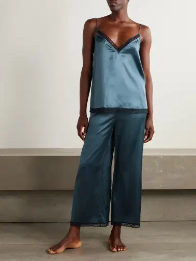 Eres Parfois Lace-trimmed Silk-satin Pajama Pants | Thumbnail 2 Eres Parfois Lace-trimmed Silk-satin Pajama Pants | Thumbnail 2