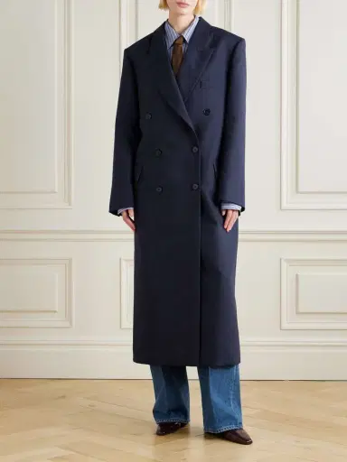 The Frankie Shop Jane Double-breasted Checked Wool Coat | Thumbnail 3