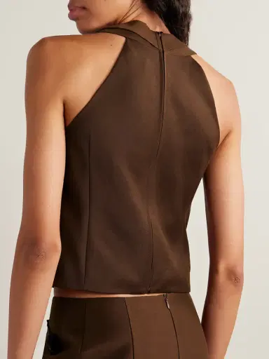 SHUSHU/TONG Appliquéd Embellished Satin Tank | Thumbnail 3