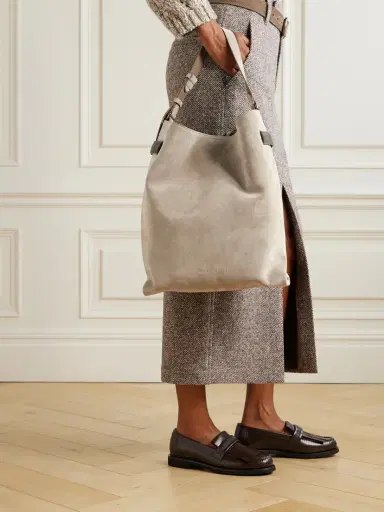 Brunello Cucinelli Bead-embellished Suede Shoulder Bag | Thumbnail 2 Brunello Cucinelli Bead-embellished Suede Shoulder Bag | Thumbnail 2