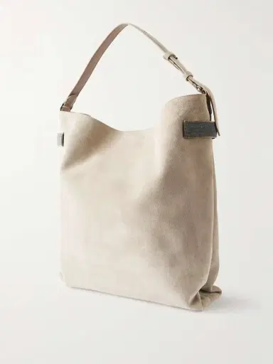 Brunello Cucinelli Bead-embellished Suede Shoulder Bag | Thumbnail 3 Brunello Cucinelli Bead-embellished Suede Shoulder Bag | Thumbnail 3