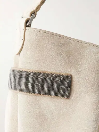 Brunello Cucinelli Bead-embellished Suede Shoulder Bag | Thumbnail 4 Brunello Cucinelli Bead-embellished Suede Shoulder Bag | Thumbnail 4