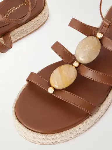 Gianvito Rossi Embellished Leather Platform Sandals | Thumbnail 4 Gianvito Rossi Embellished Leather Platform Sandals | Thumbnail 4