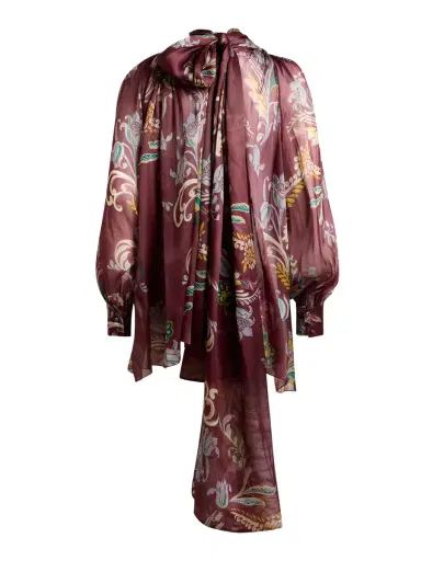 Etro Ruched Silk Blouse with Scarf | Thumbnail 2