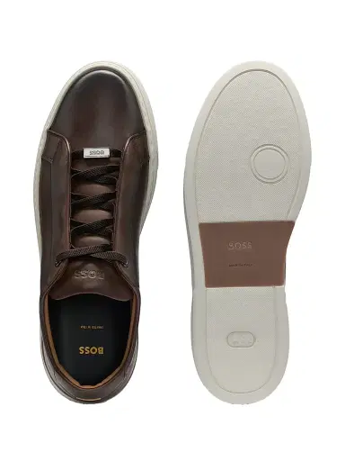 BOSS Men's Gary Trainer Sneakers with Hidden Laces - Brown | Thumbnail 4 BOSS Men's Gary Trainer Sneakers with Hidden Laces - Brown | Thumbnail 4