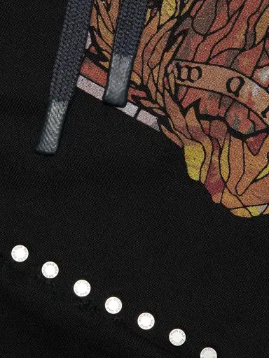 Who Decides War Men's Stained-Glass Studded Cotton Hoodie - Coal - Size XXXL | Thumbnail 7 Who Decides War Men's Stained-Glass Studded Cotton Hoodie - Coal - Size XXXL | Thumbnail 7