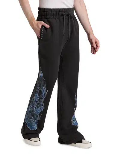 Who Decides War Men's Flame Glass Hardware Sweatpants - Coal - Size 38 | Thumbnail 4 Who Decides War Men's Flame Glass Hardware Sweatpants - Coal - Size 38 | Thumbnail 4
