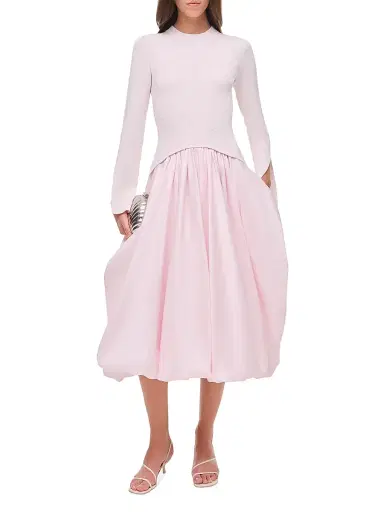 Simkhai Women's Kenlie Mixed-Media Midi-Dress - Blush - Size Medium | Thumbnail 2 Simkhai Women's Kenlie Mixed-Media Midi-Dress - Blush - Size Medium | Thumbnail 2