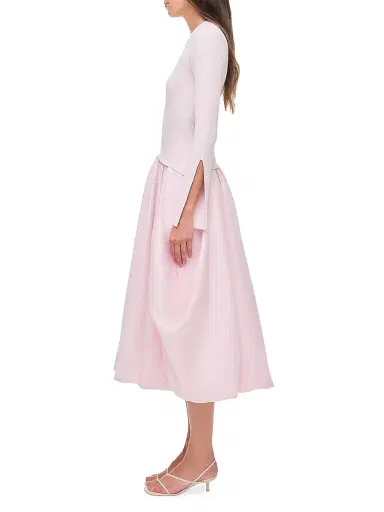 Simkhai Women's Kenlie Mixed-Media Midi-Dress - Blush - Size Medium | Thumbnail 3 Simkhai Women's Kenlie Mixed-Media Midi-Dress - Blush - Size Medium | Thumbnail 3