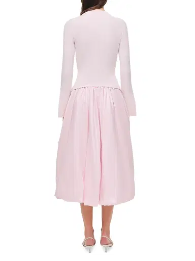 Simkhai Women's Kenlie Mixed-Media Midi-Dress - Blush - Size Medium | Thumbnail 4 Simkhai Women's Kenlie Mixed-Media Midi-Dress - Blush - Size Medium | Thumbnail 4