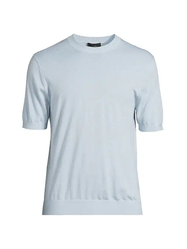 Men's Featherweight Wool-Cashmere Short-Sleeve Crewneck Sweater - Playa Blue