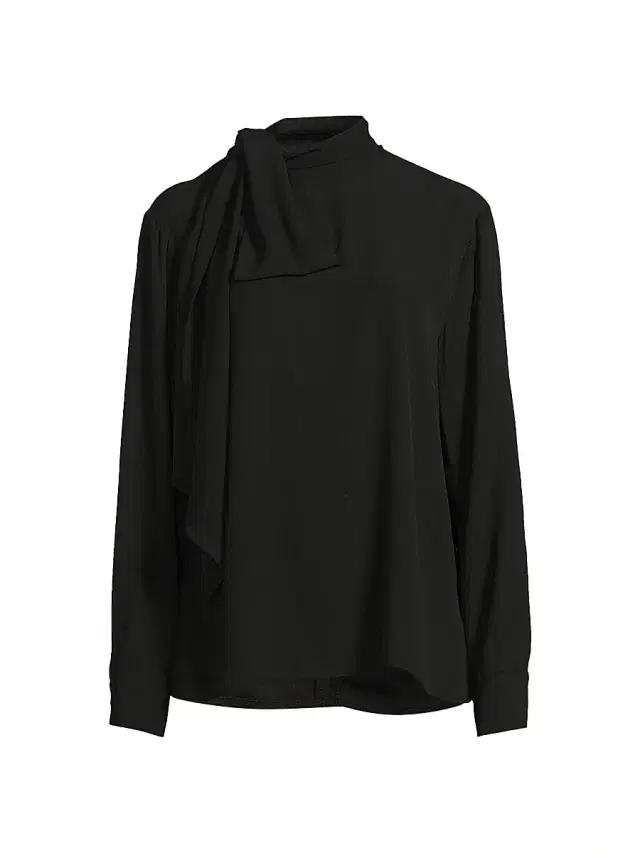Women's Elea Silk Tieneck Top - Black