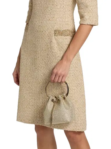 Teri Jon by Rickie Freeman Women's Embellished Metallic Bouclé Knee-Length Dress | Thumbnail 6 Teri Jon by Rickie Freeman Women's Embellished Metallic Bouclé Knee-Length Dress | Thumbnail 6