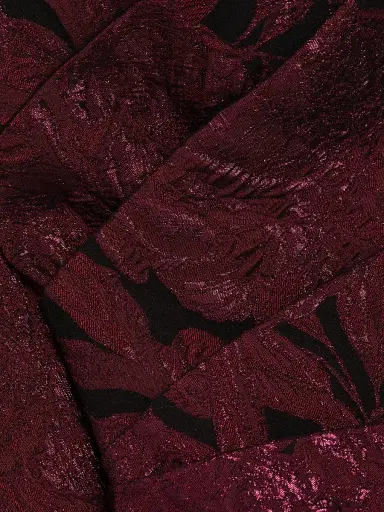 Teri Jon by Rickie Freeman Women's Floral Jacquard Column Gown - Black Merlot | Thumbnail 7 Teri Jon by Rickie Freeman Women's Floral Jacquard Column Gown - Black Merlot | Thumbnail 7