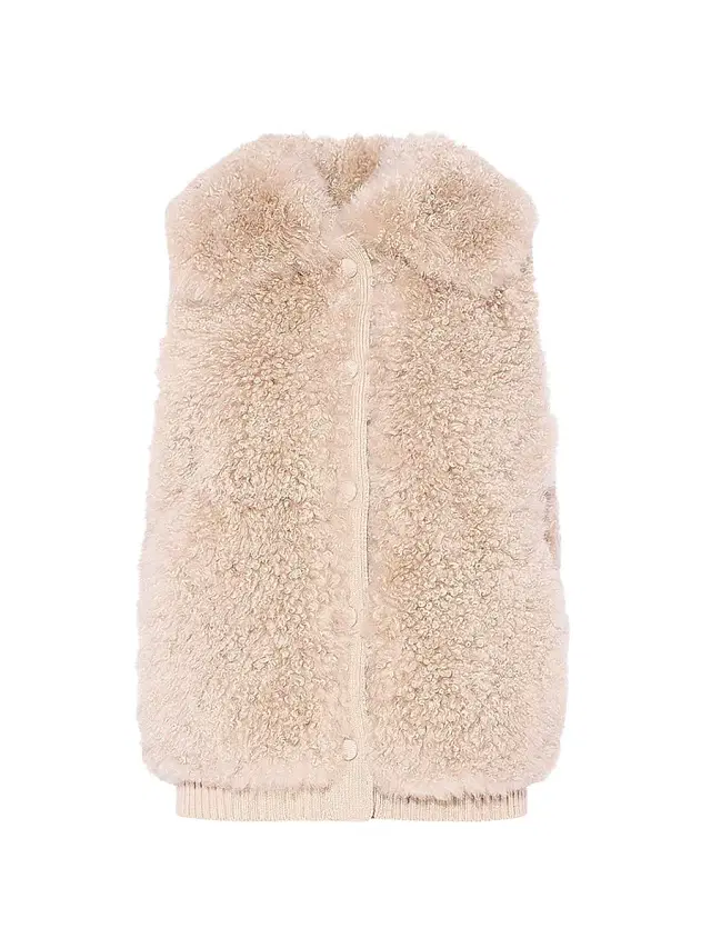 Yves Salomon Women's Shearling Button-Front Gilet - Ficelle