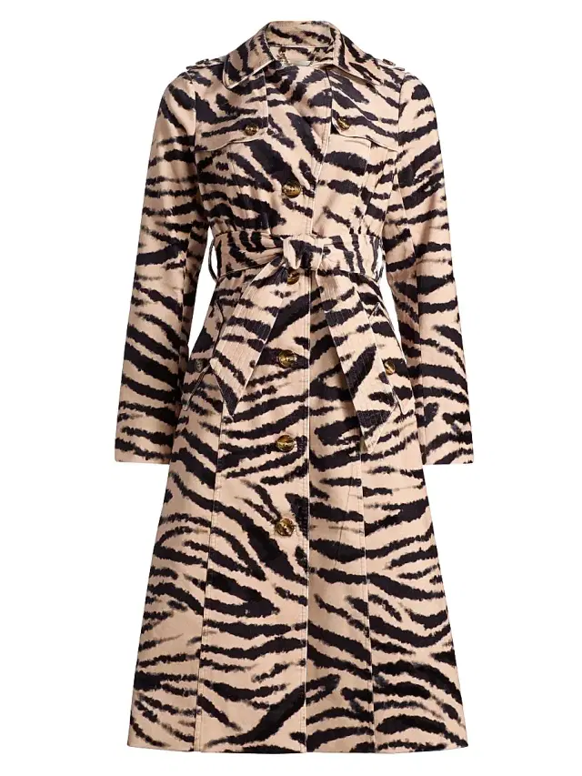 Cara Cara Women's Karlie Zebra-Print Trench Coat - Zebra Blush