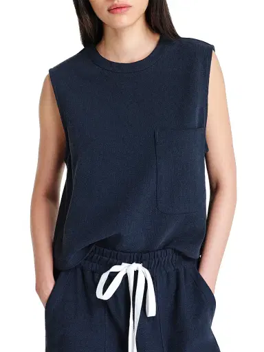 TWP Women's Short Muscle Cotton-Blend Tank - Midnight - Size XL | Thumbnail 2 TWP Women's Short Muscle Cotton-Blend Tank - Midnight - Size XL | Thumbnail 2