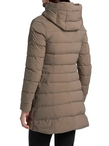 Canada Goose Women's Clair Quilted Stretch-Nylon Slim-Fit Coat - Taupe Grey Gris Taupe - Size XS | Thumbnail 5