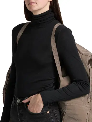 Canada Goose Women's Clair Quilted Stretch-Nylon Slim-Fit Coat - Taupe Grey Gris Taupe - Size XS | Thumbnail 6