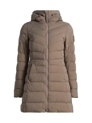 Canada Goose Women's Clair Quilted Stretch-Nylon Slim-Fit Coat - Taupe Grey Gris Taupe - Size XS | Thumbnail 1