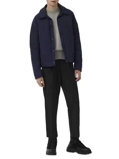 Canada Goose Men's Lodge Coach Nylon & Down Jacket - Atlantic Navy - Size XL | Thumbnail 2