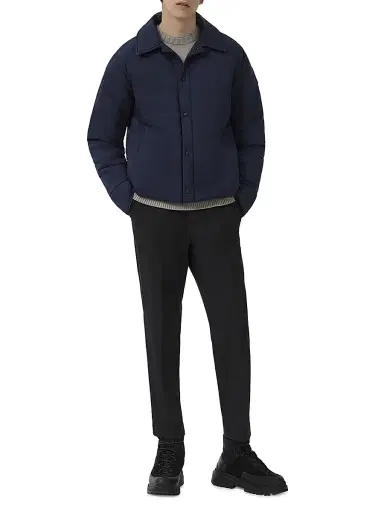Canada Goose Men's Lodge Coach Nylon & Down Jacket - Atlantic Navy - Size XL | Thumbnail 3