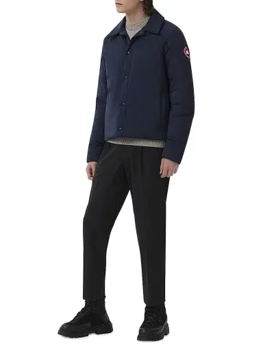 Canada Goose Men's Lodge Coach Nylon & Down Jacket - Atlantic Navy - Size XL | Thumbnail 4