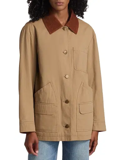 If Only Studio Women's Cotton Twill Jacket - Dark Khaki | Thumbnail 3