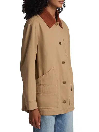 If Only Studio Women's Cotton Twill Jacket - Dark Khaki | Thumbnail 4
