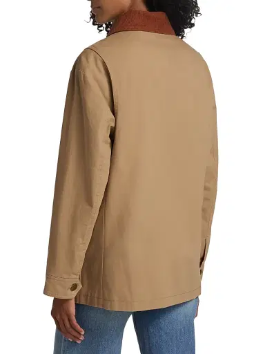 If Only Studio Women's Cotton Twill Jacket - Dark Khaki | Thumbnail 5