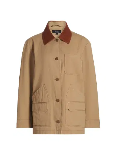 If Only Studio Women's Cotton Twill Jacket - Dark Khaki | Thumbnail 1