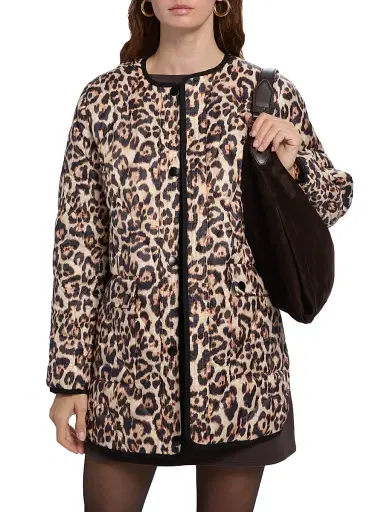 If Only Studio Women's Leopard-Print Quilted Jacket | Thumbnail 3 If Only Studio Women's Leopard-Print Quilted Jacket | Thumbnail 3