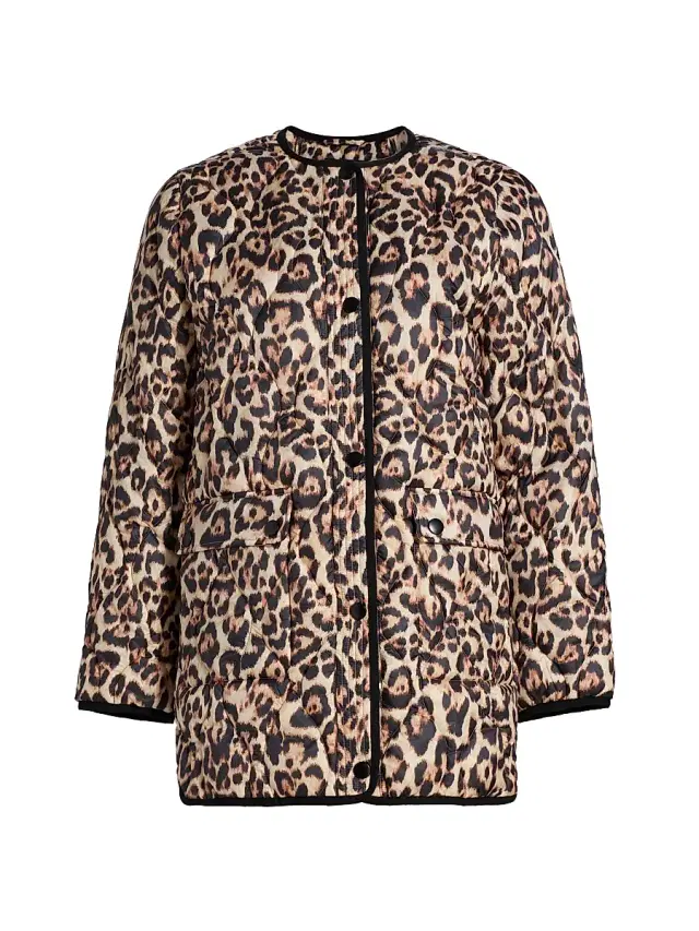 If Only Studio Women's Leopard-Print Quilted Jacket - Leopard