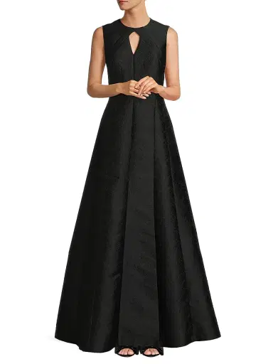 Kay Unger Women's Gabriella Jacquard Gown - Black | Thumbnail 2