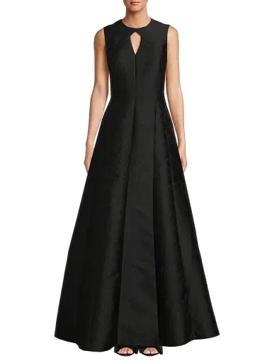 Kay Unger Women's Gabriella Jacquard Gown - Black | Thumbnail 3