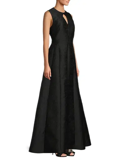 Kay Unger Women's Gabriella Jacquard Gown - Black | Thumbnail 4