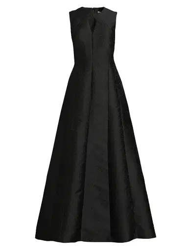 Kay Unger Women's Gabriella Jacquard Gown - Black | Thumbnail 1