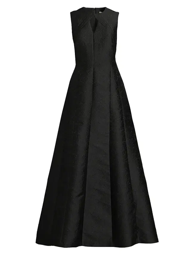Kay Unger Women's Gabriella Jacquard Gown - Black