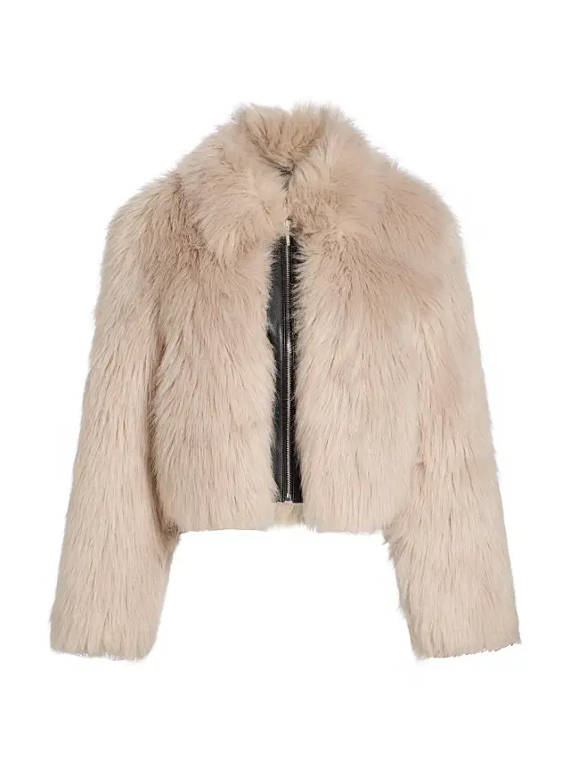 Et Ochs Women's Yates Faux Fur Crop Jacket - Natural Black