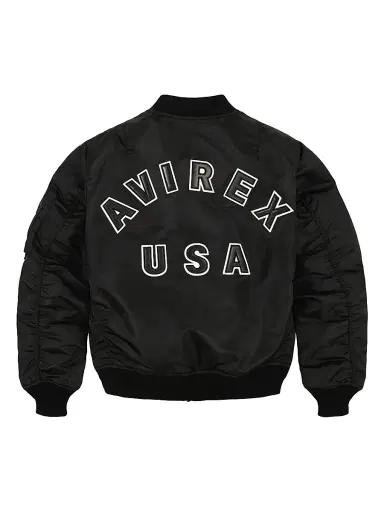Avirex Men's Core USA Nylon Bomber Jacket - Black - Size XXL | Thumbnail 3