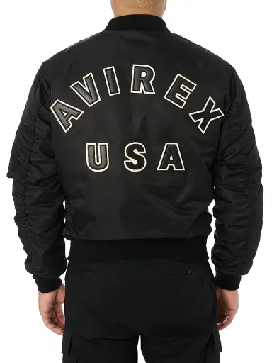 Avirex Men's Core USA Nylon Bomber Jacket - Black - Size XXL | Thumbnail 6